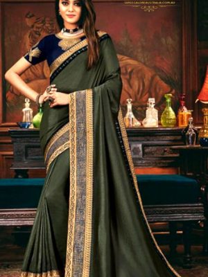 Exclusive Designer Soft Embroidery Saree @ Saree Galore Australia