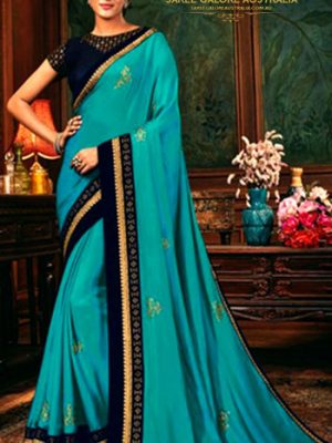 Exclusive Designer Extra Soft Silk In Blue @ Saree Galore Australia